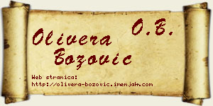 Olivera Božović vizit kartica